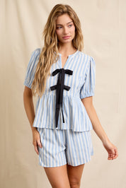 AMELIA BLUE/WHITE TOP