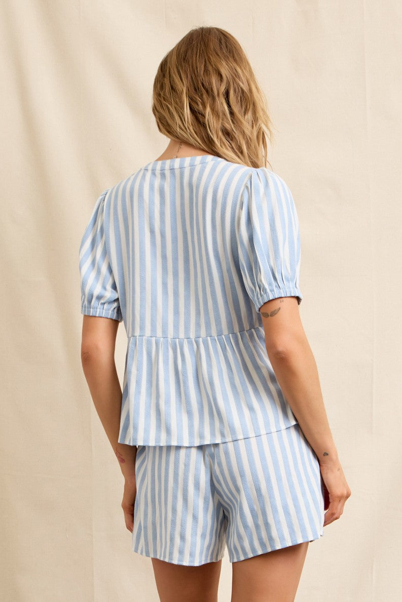 AMELIA BLUE/WHITE TOP